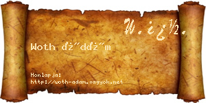 Woth Ádám névjegykártya